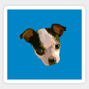 Cute Puppy Face Drawing in Blue Sticker